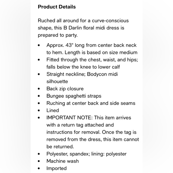 B Darlin Floral, Bodycon Party Dress - Picture 6 of 6